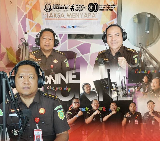 
					Kasi C Bidang Tindak Pidana Umum Kejati Kepri, Alinaex Hasibuan, S.H., M.H., bersama Kasi Penkum Yusnar Yusuf, S.H., M., saat menjadi narasumber program “Jaksa Menyapa” di Radio O’nine 93 FM Tanjungpinang,  Rabu(6/8). 
