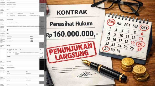 Gambaran penggunaan anggaran daerah untuk jasa penasihat hukum, termasuk periode penugasan dan nilai honorarium yang menjadi sorotan publik, Senin (12/1). 