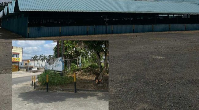 Deretan los Pasar Relokasi Puan Ramah di Km 7 Tanjungpinang yang sempat digunakan pedagang, kini terlihat kosong dan tak terawat. Pembangunan pasar ini tengah diproses dalam penyidikan dugaan korupsi, sembari menunggu hasil perhitungan kerugian negara, Rabu (11/2). 