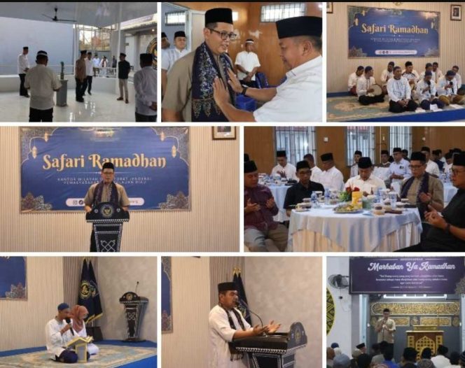 
					Sejumlah rangkaian kegiatan Safari Ramadhan Kantor Wilayah Kementerian Imigrasi dan Pemasyarakatan Kepulauan Riau digelar di Lapas Narkotika Kelas IIA Tanjungpinang, Sabtu (7/3/2026), meliputi pembacaan ayat suci Al-Qur’an, tausiah agama oleh Ustadz Riswandi, S.Ag, silaturahmi antara jajaran Kanwil Kemenimipas Kepri. 