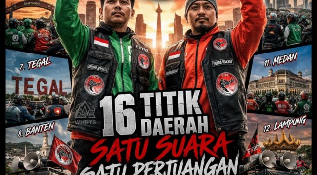 Gelombang aksi pengemudi ojek online (ojol) dipastikan tetap berlangsung pada 20 Mei 2026 di sedikitnya 16 daerah di Indonesia. Foto : Istimewa