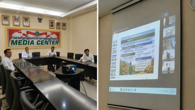 
					Suasana rapat koordinasi BPJS Ketenagakerjaan antara Pemprov Kepri dan Pemkab Kepulauan Anambas yang digelar secara virtual di Media Center, Rabu (13/5/2026).
