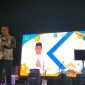 Bupati Kepulauan Anambas Aneng menyampaikan sambutan pada malam puncak peringatan Hari Jadi ke-18 Kabupaten Kepulauan Anambas di Tarempa, Rabu (24/6/2026) malam.