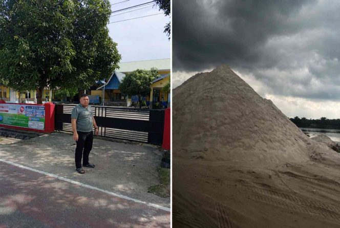 
					Lelo Polisa Lubis menunjukkan lokasi yang kerap dilalui kendaraan pengangkut pasir di Kecamatan Gunung Kijang. Sementara itu, tumpukan pasir yang diduga berasal dari aktivitas pemuatan material di wilayah tersebut menjadi sorotan masyarakat. 