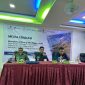 Perwakilan KKKS Andri Kristianto menyampaikan materi dalam kegiatan Media Edukasi SKK Migas Sumbagut–KKKS Wilayah Kepri di Tarempa Beach, Kabupaten Kepulauan Anambas, Kamis (17/9/2026).