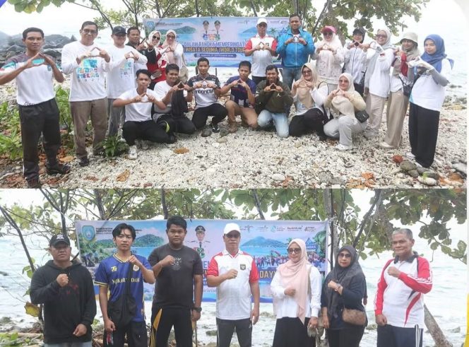 
					Bupati Kepulauan Anambas bersama jajaran pemerintah daerah, DPRD, pelaku pariwisata dan masyarakat mengikuti kegiatan Gotong Royong Gerakan Wisata Bersih di Pantai Desa Teluk Siantan (Tiangau), Kecamatan Siantan Selatan, Minggu (27/9/2026).