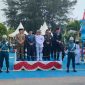 Danlanal Tarempa Letkol Laut (P) Romi Sitorus, S.E., bersama Bupati Kepulauan Anambas Aneng dan jajaran Forkopimda saat mengikuti upacara peringatan HUT ke-81 TNI di Lapangan Mako Lanal Tarempa, Senin (5/10/2026).