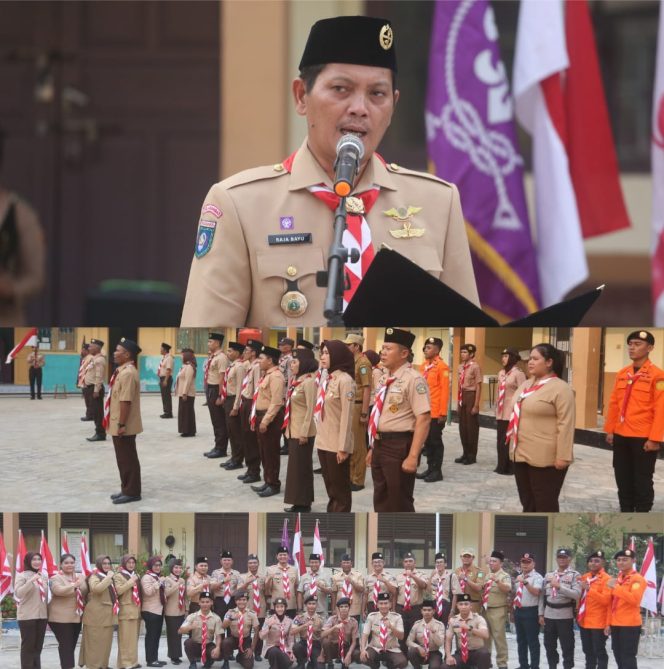 
					Ketua Kwarcab Gerakan Pramuka Kepulauan Anambas, Raja Bayu Febri Gunadian, melantik tiga badan kelengkapan Kwarcab masa bakti 2025-2030 di Lapangan MTs Fatahillah, Tarempa, Jumat (9/10/2026).
